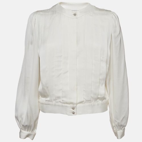 Off- Satin Pleated Blouse S - Sandro - Modalova