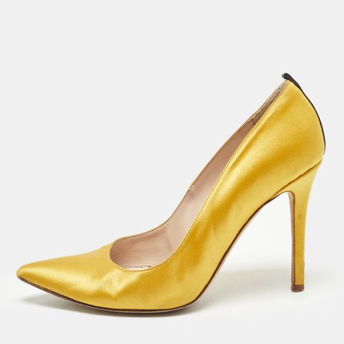 SJP Sarah Jessica Parker Yellow Satin Pointed Toe Pumps Size 37 - SJP Sarah Jessica Parker - Modalova