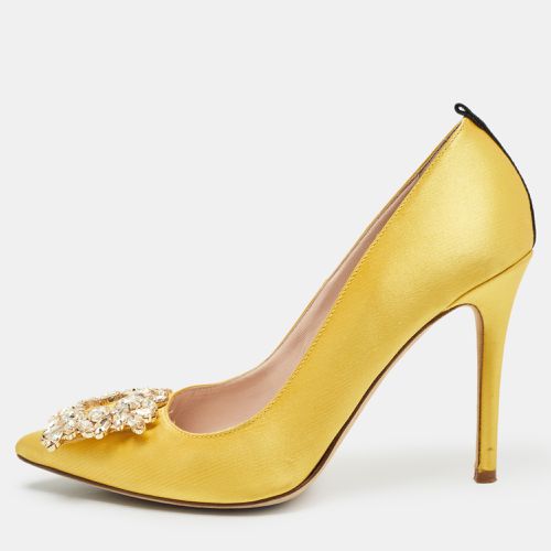 SJP Sarah Jessica Parker Yellow Satin Crystal Embellished Pumps Size 37 - SJP Sarah Jessica Parker - Modalova