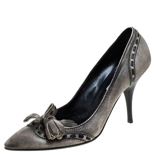 Leather Tassel Detail Pointed Toe Pumps Size 40 - Sebastian - Modalova