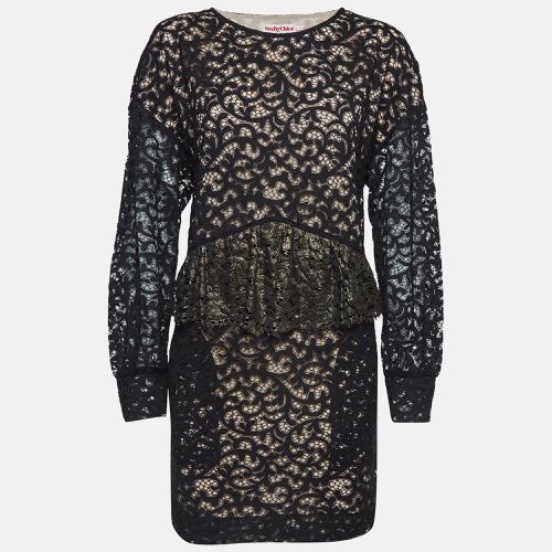 Patterned Lace Ruffled Short Dress L - See by Chloe - Modalova