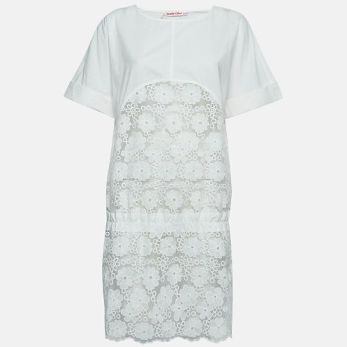 See by Chloé Floral Embroidered Cotton and Nylon Sheer Short Dress M - See by Chloe - Modalova