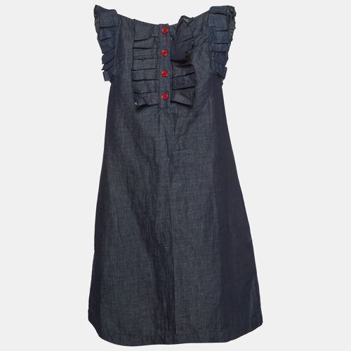 See by Chloe Navy Blue Denim Ruffled Sleeveless Mini Dress M - See by Chloe - Modalova