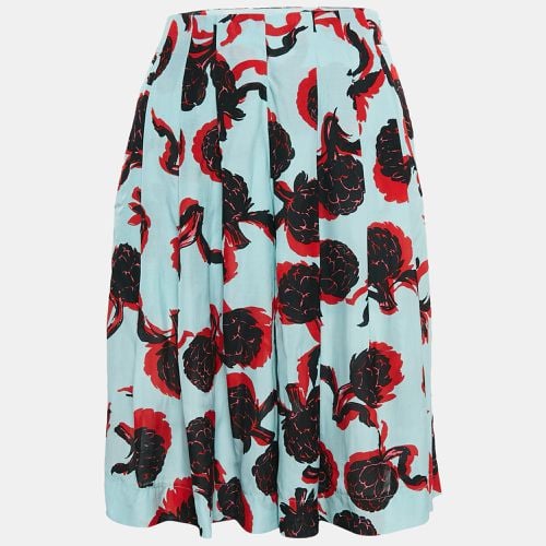 See by Chloe Blue Floral Print Crepe Pleated Shorts M - See by Chloe - Modalova