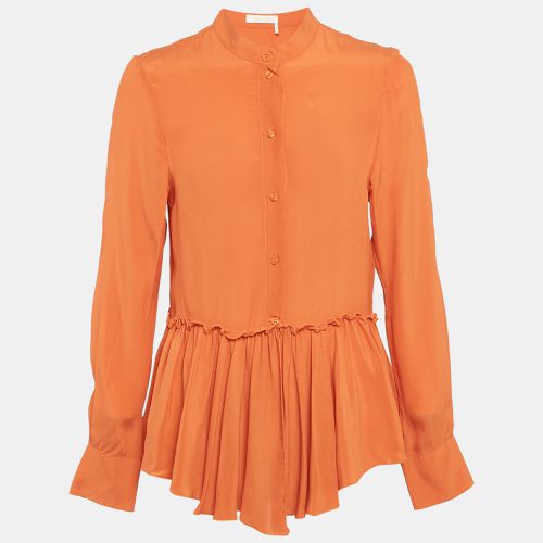 See by Chloe Orange Chiffon Gathered Peplum Shirt M - See by Chloe - Modalova