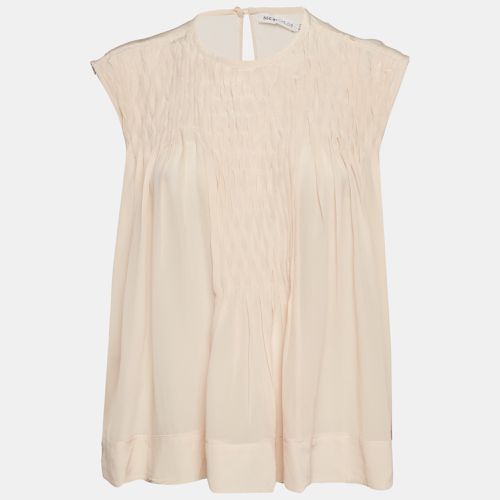 See by Chloé Pink Silk Smocked Detail Sleeveless Top L - See by Chloe - Modalova