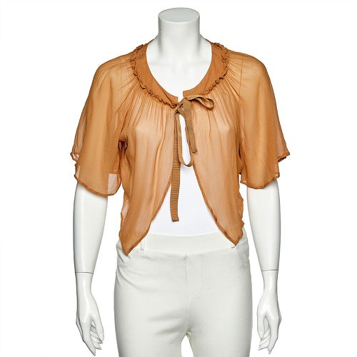 See by Chloe Beige Chiffon Tie Detail Cropped Shrug M - See by Chloe - Modalova