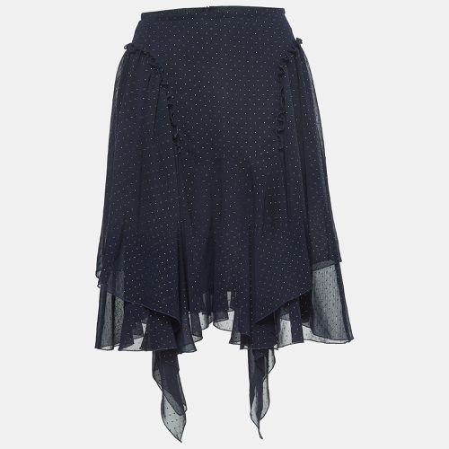 See by Chloe Navy Blue Dotted Chiffon Asymmetrical Skirt S - See by Chloe - Modalova