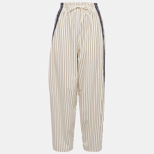 See by Chloé Cream Pinstripe Crepe Wide- Leg Trousers S - See by Chloe - Modalova