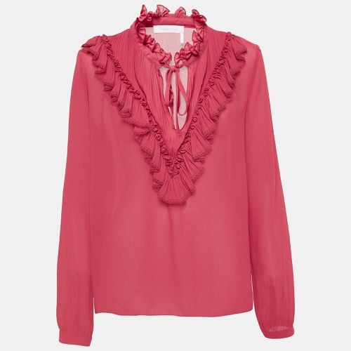 See by Chloe Raspberry Pink Crepe Ruffled Blouse M - See by Chloe - Modalova