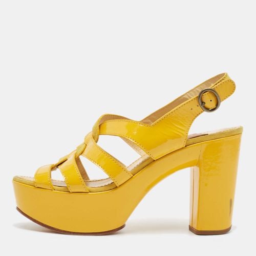 See by Chloe Yellow Patent Leather and Suede Ankle Strap Sandals Size 40 - See by Chloe - Modalova