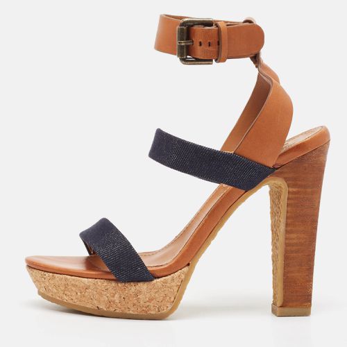 See by Chloe Brown Canvas Denim Ankle Strap Sandals Size 36 - See by Chloe - Modalova