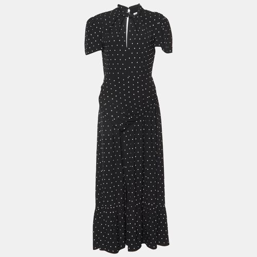 Self-Portrait Black Studded Crepe Ruched Long Dress S - Self-Portrait - Modalova