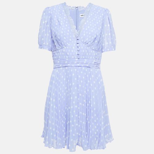 Self-Portrait Purple Polka Dot Crepe Pleated Mini Dress L - Self-Portrait - Modalova