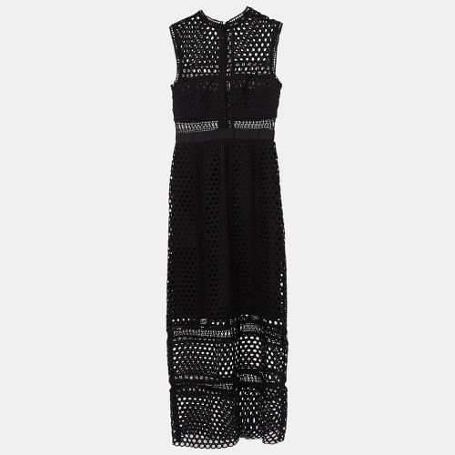 Self-Portrait Black Guipure Lace Sleeveless Midi Dress S - Self-Portrait - Modalova