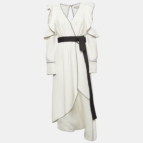 Self-Portrait White Viscose Blend Asymmetric Midi Dress M - Self-Portrait - Modalova