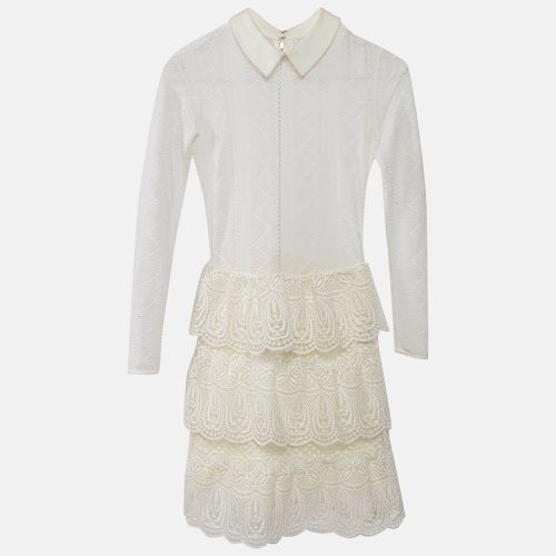 Lace Ruffled Full Sleeve Mini Dress S - Self-Portrait - Modalova