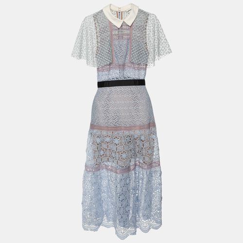 Self-Portrait Light Blue Lace Maxi Dress S - Self-Portrait - Modalova