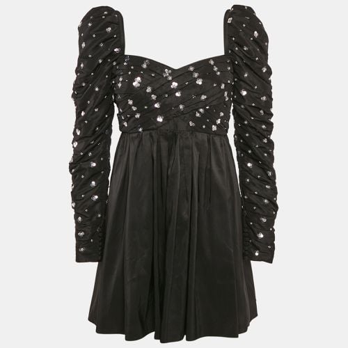 Self-Portrait Black Cluster Sequin Taffeta Pleated Mini Dress S - Self-Portrait - Modalova