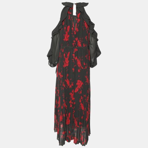 Khaki Rose Print Polyester Maxi Dress S - Self-Portrait - Modalova