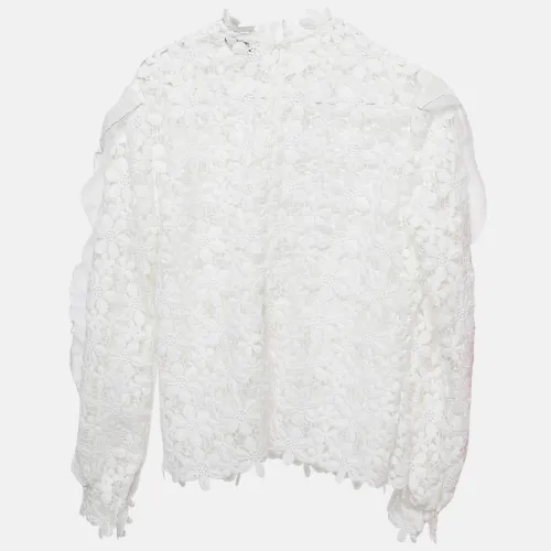 Floral Lace Sheer Blouse L - Self-Portrait - Modalova