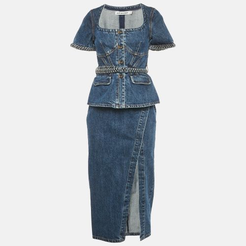 Self-Portrait Blue Denim Top & Skirt Set S - Self-Portrait - Modalova