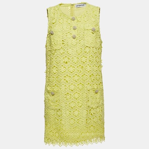 Self-Portrait Yellow Guipure Lace Mini Dress L - Self-Portrait - Modalova