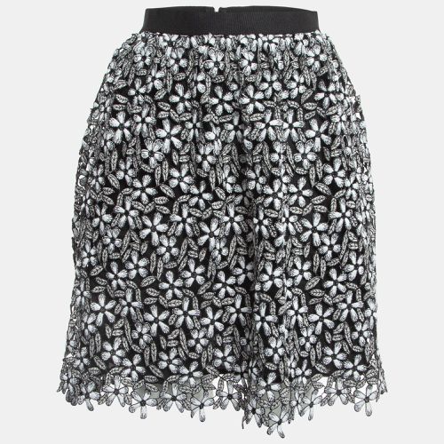 Self-Portrait Black/White Floral Cut-out Lace Short Skirt S - Self-Portrait - Modalova