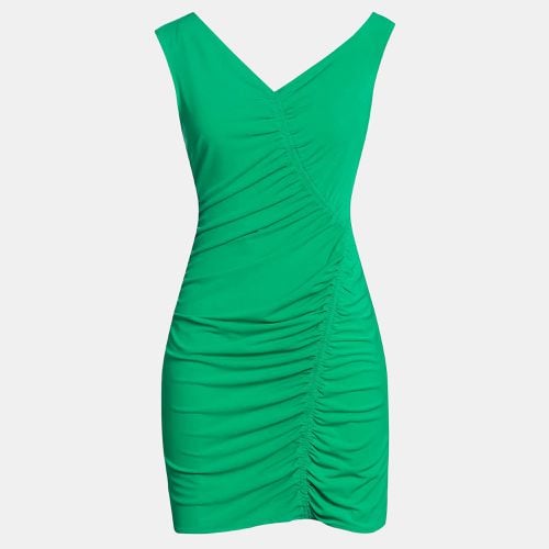 Self-Portrait Green Jersey One Shoulder Ruched Mini Dress M - Self-Portrait - Modalova