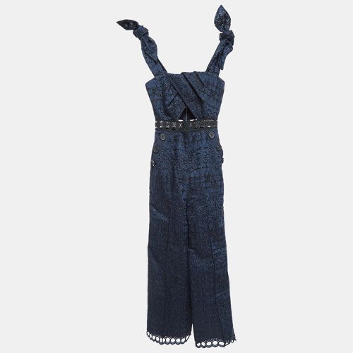 Self-Portrait Navy Blue Guipure Lace Jumpsuit S - Self-Portrait - Modalova