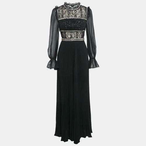 Self-Portrait Black Chiffon and Sequin Circle Lace Maxi Dress S - Self-Portrait - Modalova