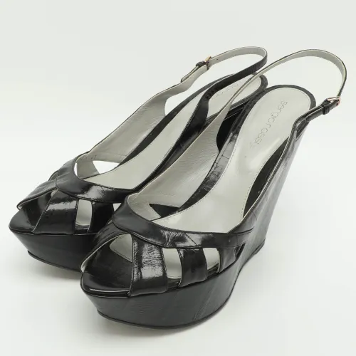 Size 41 Eel Leather Slingback Platform Sandals - Sergio Rossi - Modalova