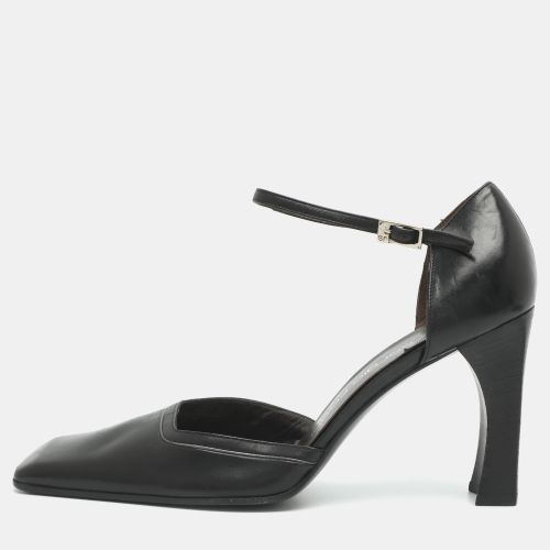 Size 38 Leather Ankle Strap Square Toe Pumps - Sergio Rossi - Modalova