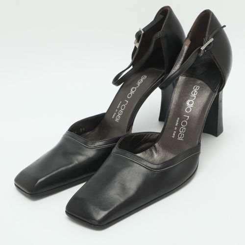 Size 38 Leather Ankle Strap Square Toe Pumps - Sergio Rossi - Modalova