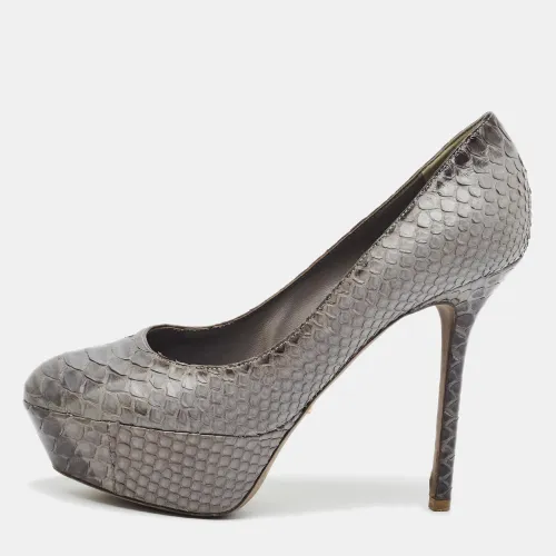 Size 36.5 Python Leather Platform Pumps - Sergio Rossi - Modalova