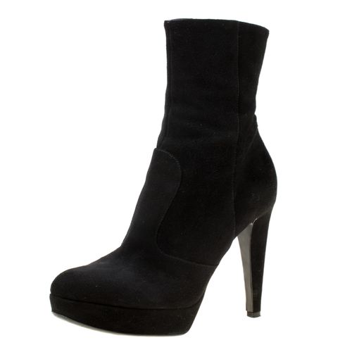 Sergio Rossi Black Suede Platform Ankle Boots Size 36.5 - Sergio Rossi - Modalova