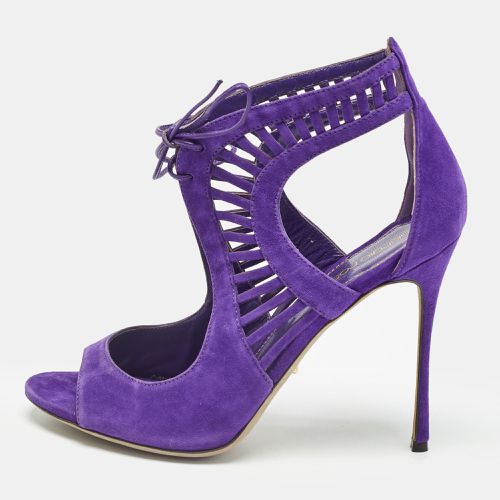 Sergio Rossi Purple Suede Lace Up Sandals Size 39.5 - Sergio Rossi - Modalova