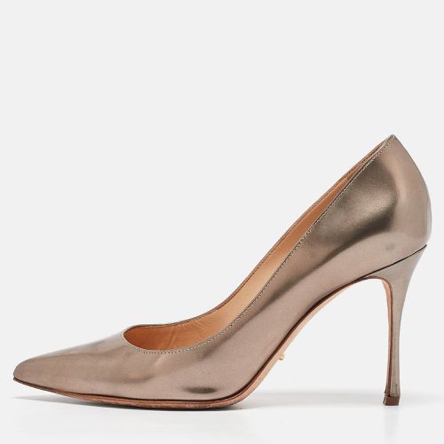 Sergio Rossi Metallic Bronze Leather Pointed Toe Pumps Size 37 - Sergio Rossi - Modalova