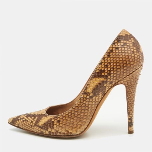 Python Leather Pointed Toe Pumps Size 40 - Sergio Rossi - Modalova