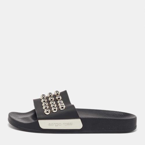 Sergio Rossi Black Rubber Studded Pool Slides Size 39 - Sergio Rossi - Modalova