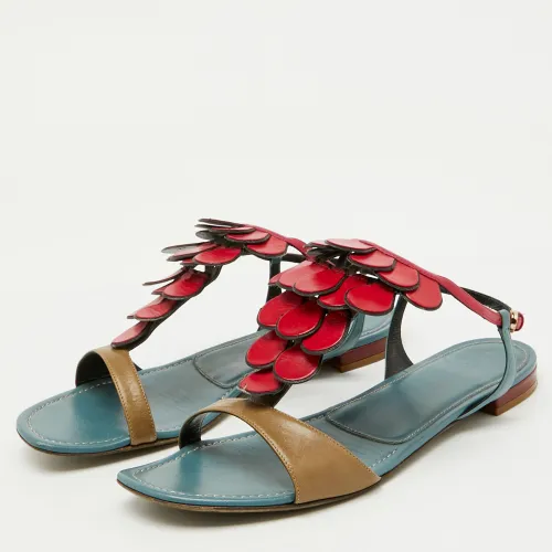 Leather Flat Sandals Size 40 - Sergio Rossi - Modalova