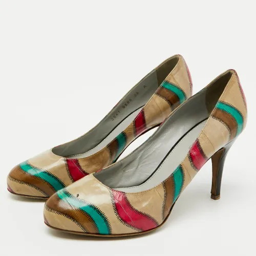 Leather Round Toe Pumps Size 38 - Sergio Rossi - Modalova