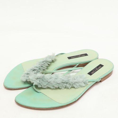 Size 39 Leather and Polyester Thong Flats - Sergio Rossi - Modalova