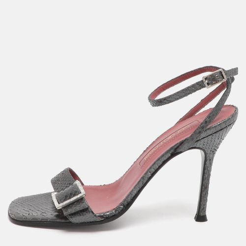 Buckle Size 37 Python Leather Ankle Strap Sandals - Sergio Rossi - Modalova