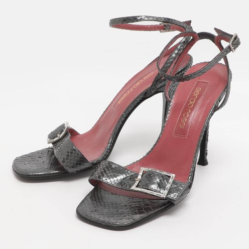 Buckle Size 37 Python Leather Ankle Strap Sandals - Sergio Rossi - Modalova