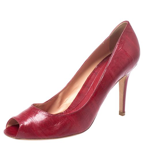 Sergio Rossi Red Leather Peep Toe Pumps Size 40 - Sergio Rossi - Modalova