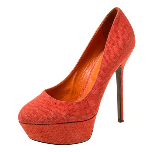 Sergio Rossi Orange Canvas Platform Pumps Size 36.5 - Sergio Rossi - Modalova