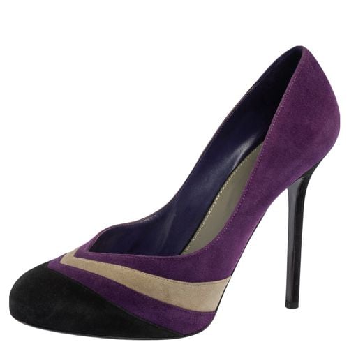 Sergio Rossi Tricolor Suede V Neck Pumps Size 39.5 - Sergio Rossi - Modalova