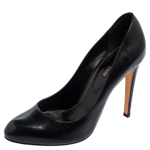 Sergio Rossi Black Leather Round Toe Pumps Size 39.5 - Sergio Rossi - Modalova