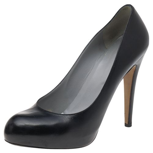 Sergio Rossi Black Leather Round Toe Pumps Size 40.5 - Sergio Rossi - Modalova